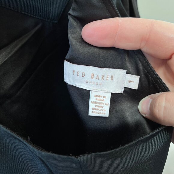 Ted Baker London black floral Jelina Chelsea Skater dress- Sz. 1 (US 4) - Picture 5 of 6